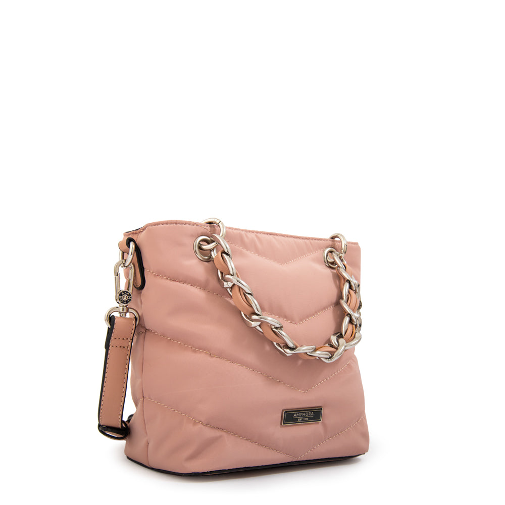 Cartera bandolera mariela mediana rosa viejo