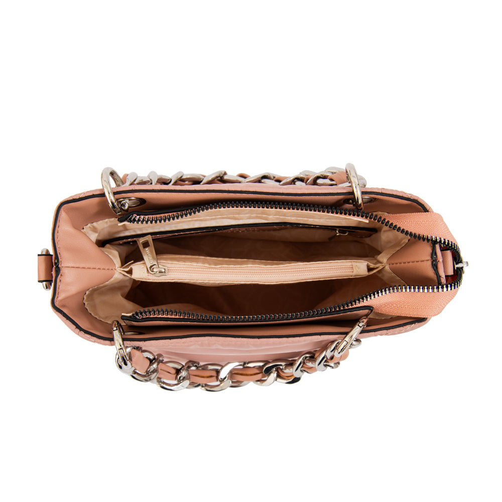 Cartera bandolera mariela mediana rosa viejo