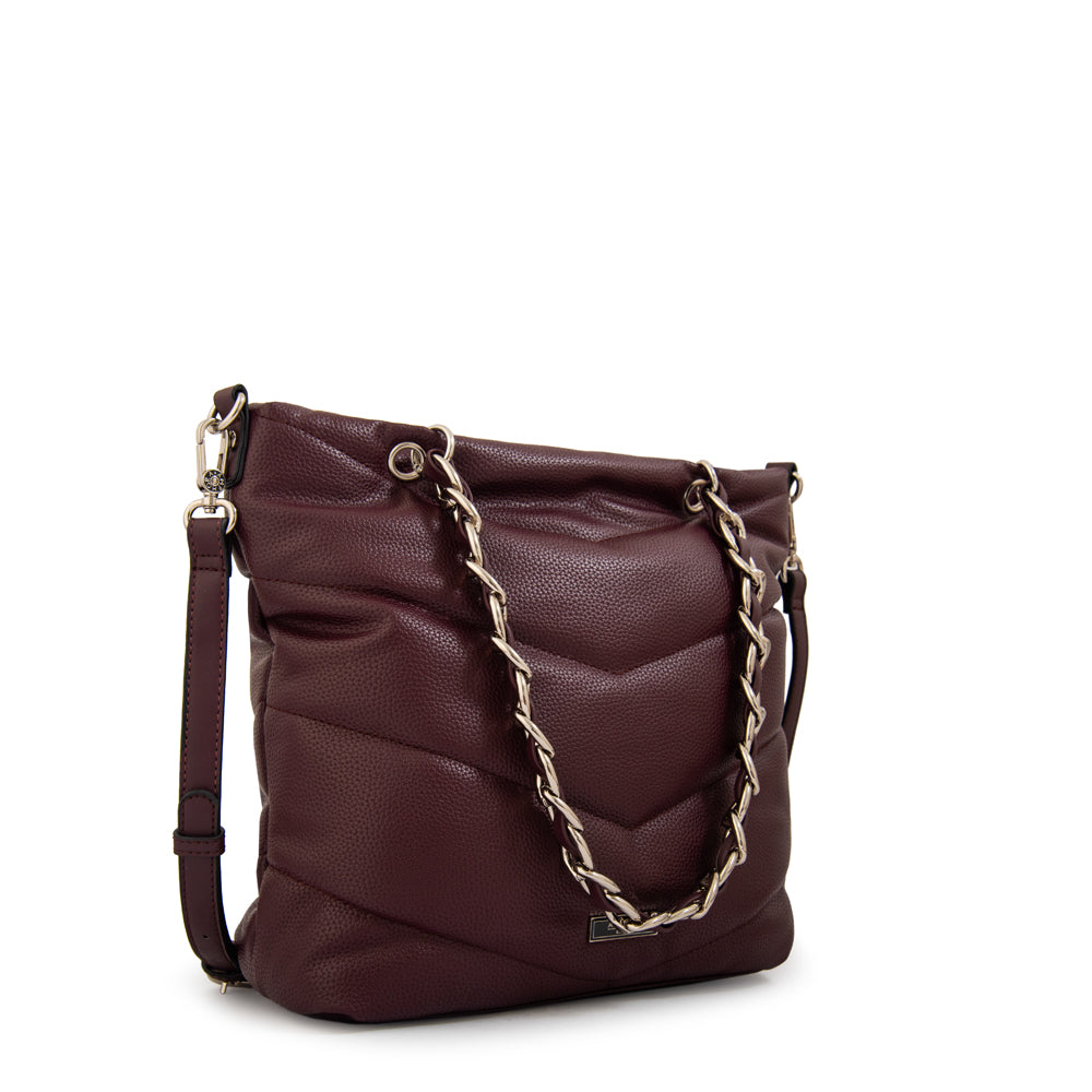 Cartera tote mariela grande burdeo