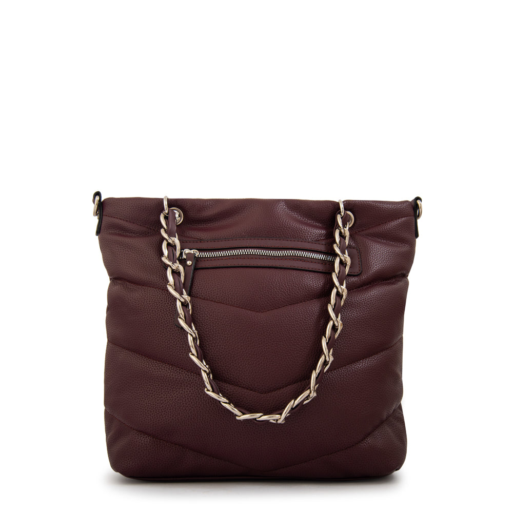 Cartera tote mariela grande burdeo