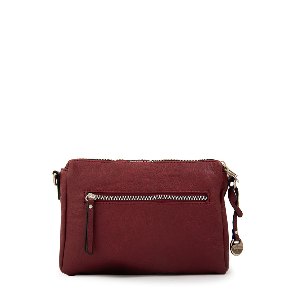 Cartera bandolera nuit mediana rojo oscuro