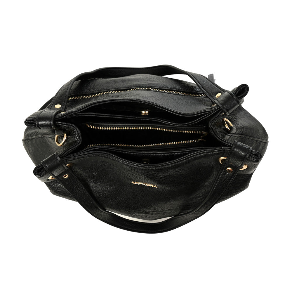 Cartera tote tres divisiones katherine mediana negro