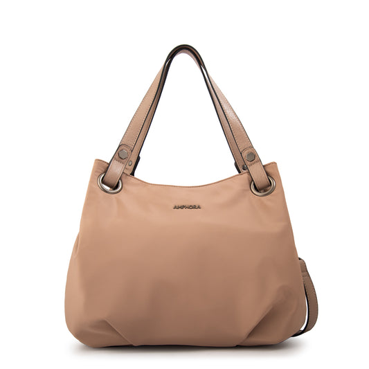 Cartera tote tres divisiones katherine mediana beige oscuro