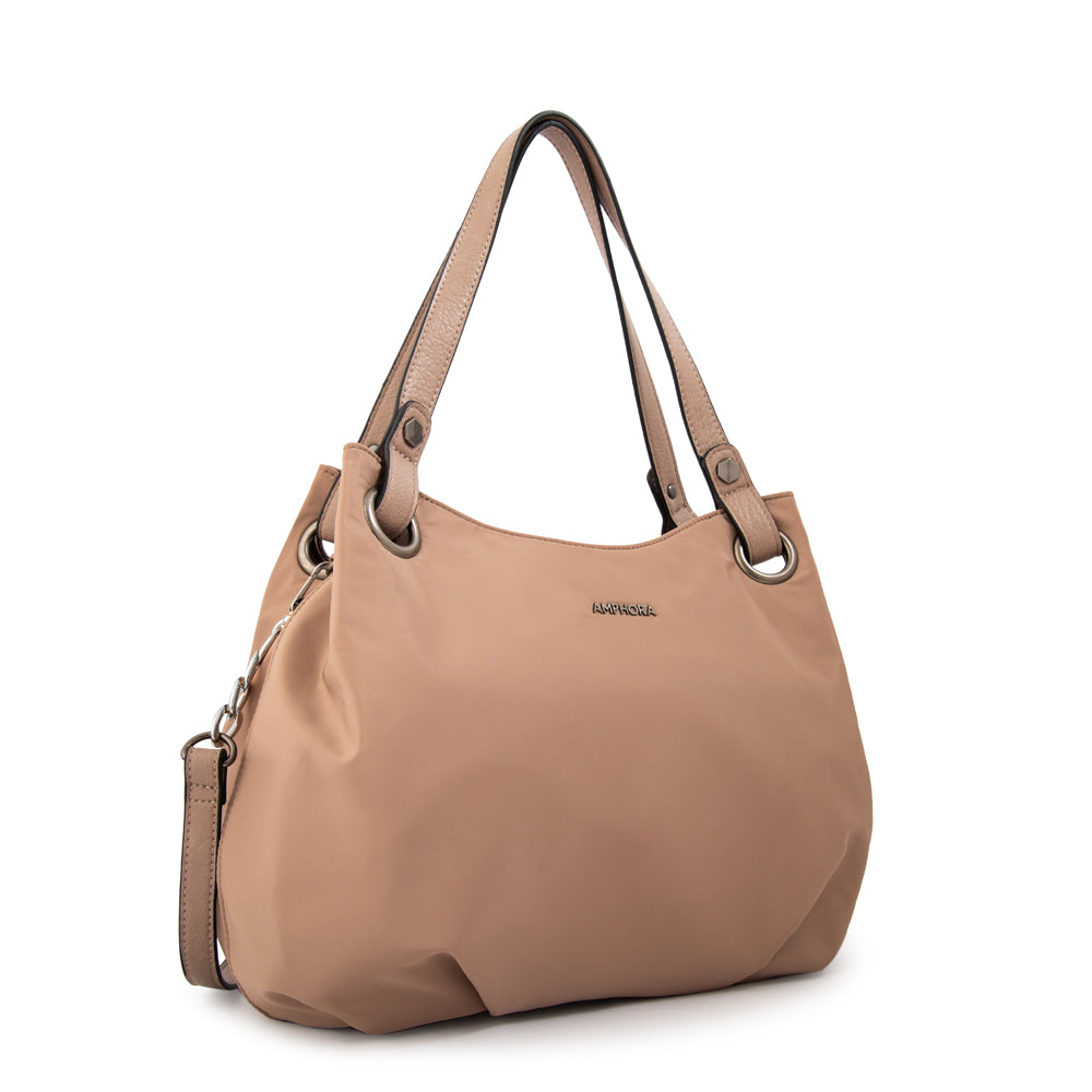 Cartera tote tres divisiones katherine mediana beige oscuro