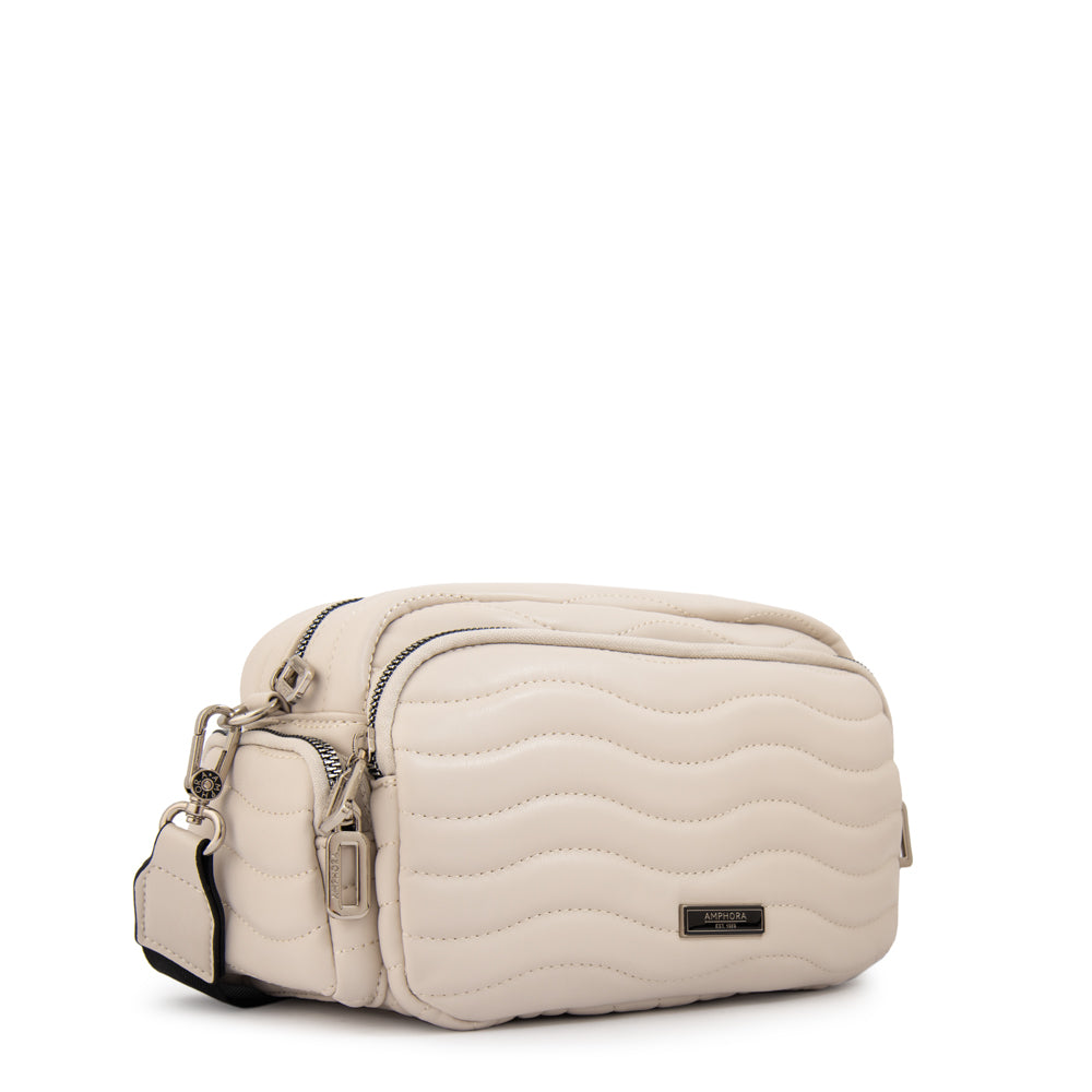 Cartera bandolera evelyn mediana blanco crudo