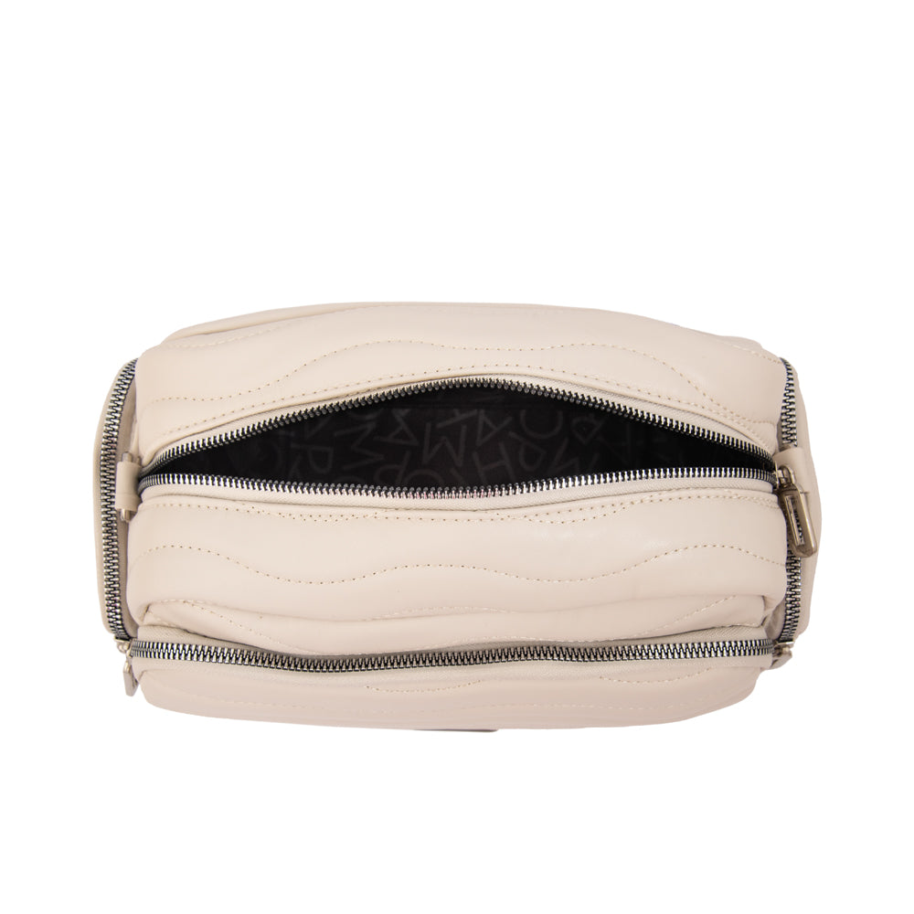 Cartera bandolera evelyn mediana blanco crudo