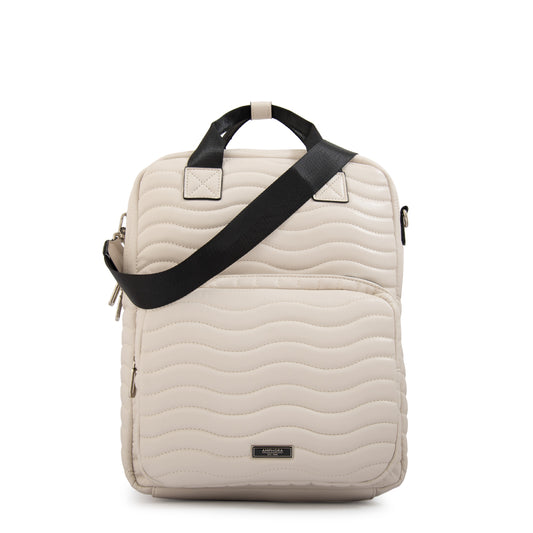 Mochila evelyn mediana blanco crudo