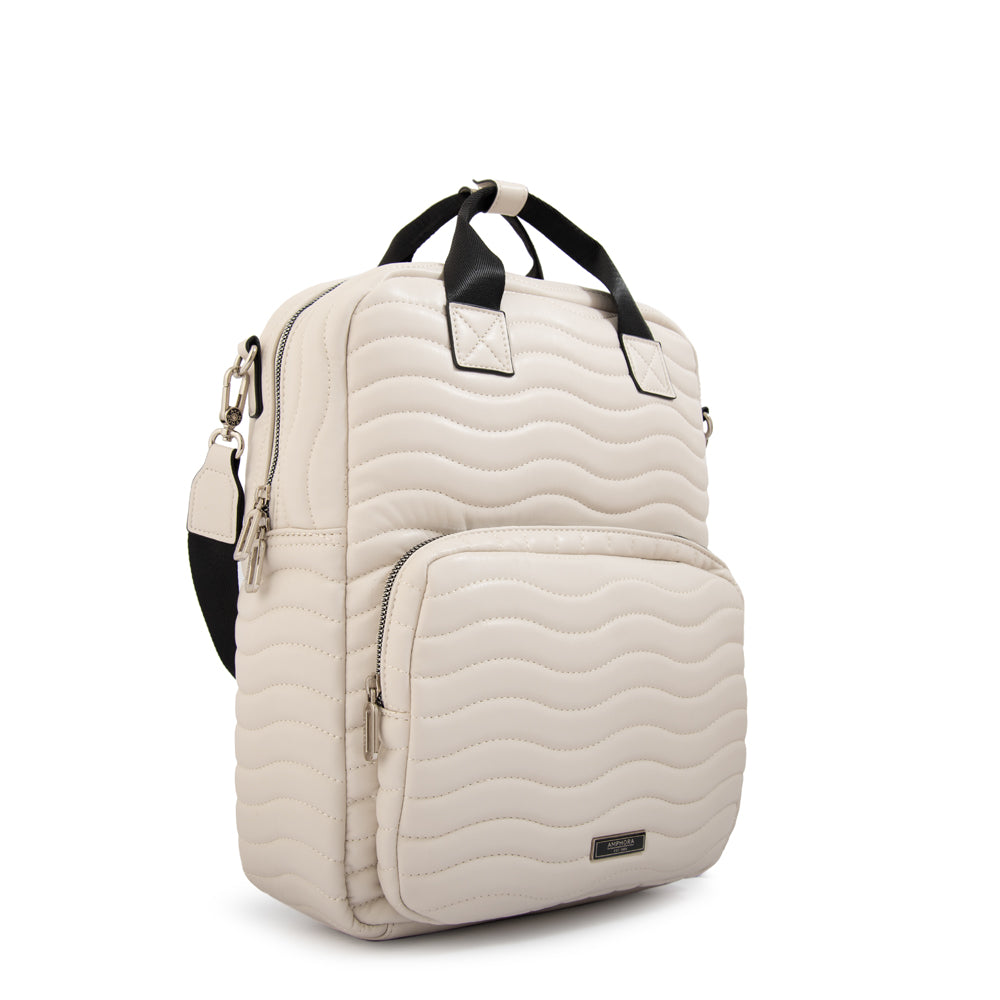 Mochila evelyn mediana blanco crudo