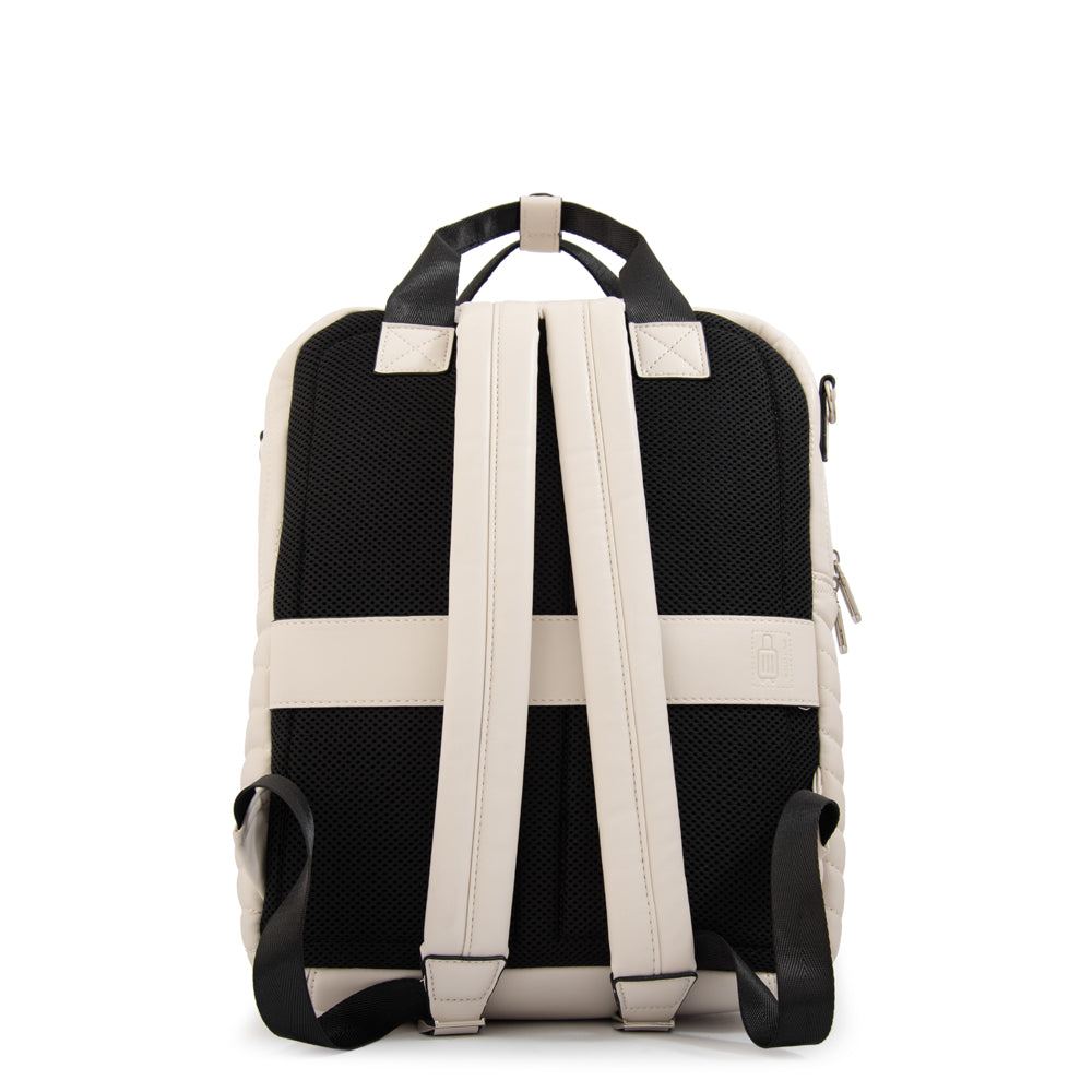 Mochila evelyn mediana blanco crudo