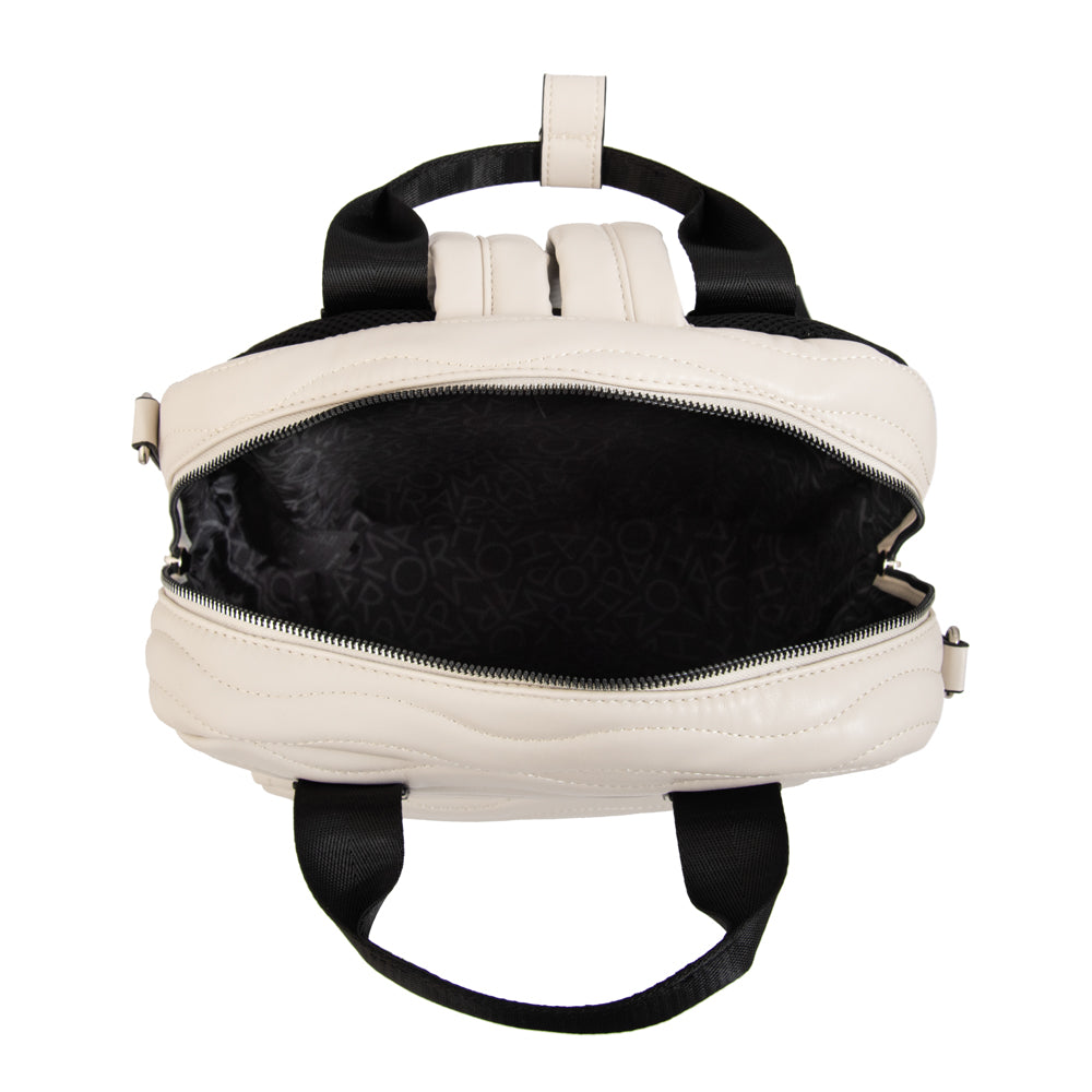 Mochila evelyn mediana blanco crudo
