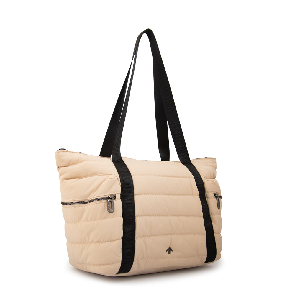 Cartera tote simona grande blanco crudo