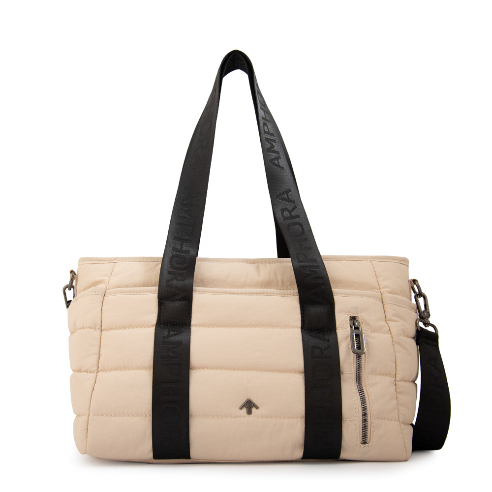 Cartera tote simona mediana blanco crudo