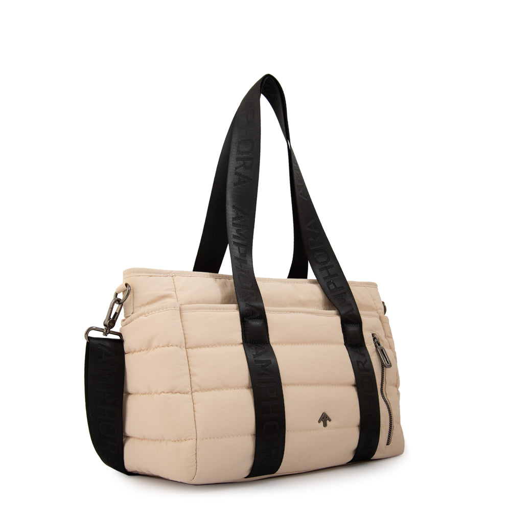 Cartera tote simona mediana blanco crudo
