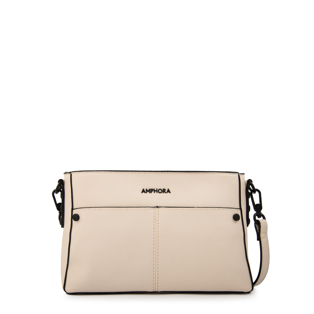 Cartera bandolera daniella pequeña blanco crudo
