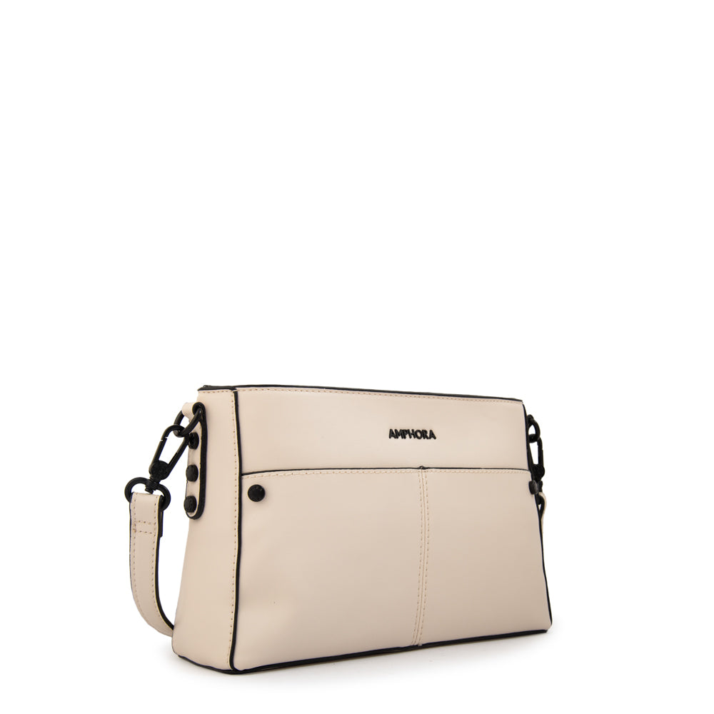Cartera bandolera daniella pequeña blanco crudo
