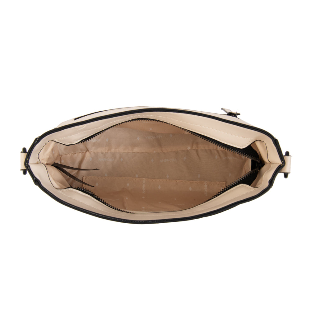Cartera bandolera daniella pequeña blanco crudo