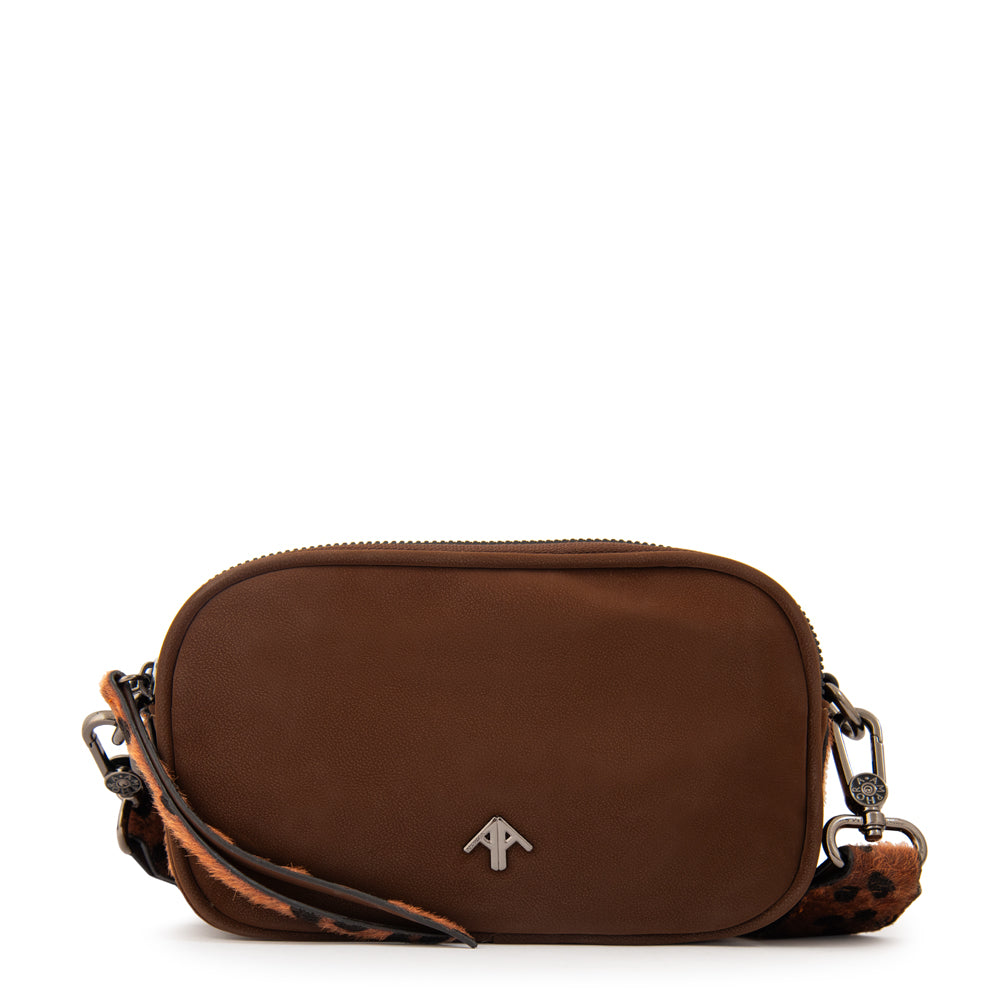 Cartera bandolera pricila pequeña café oscuro
