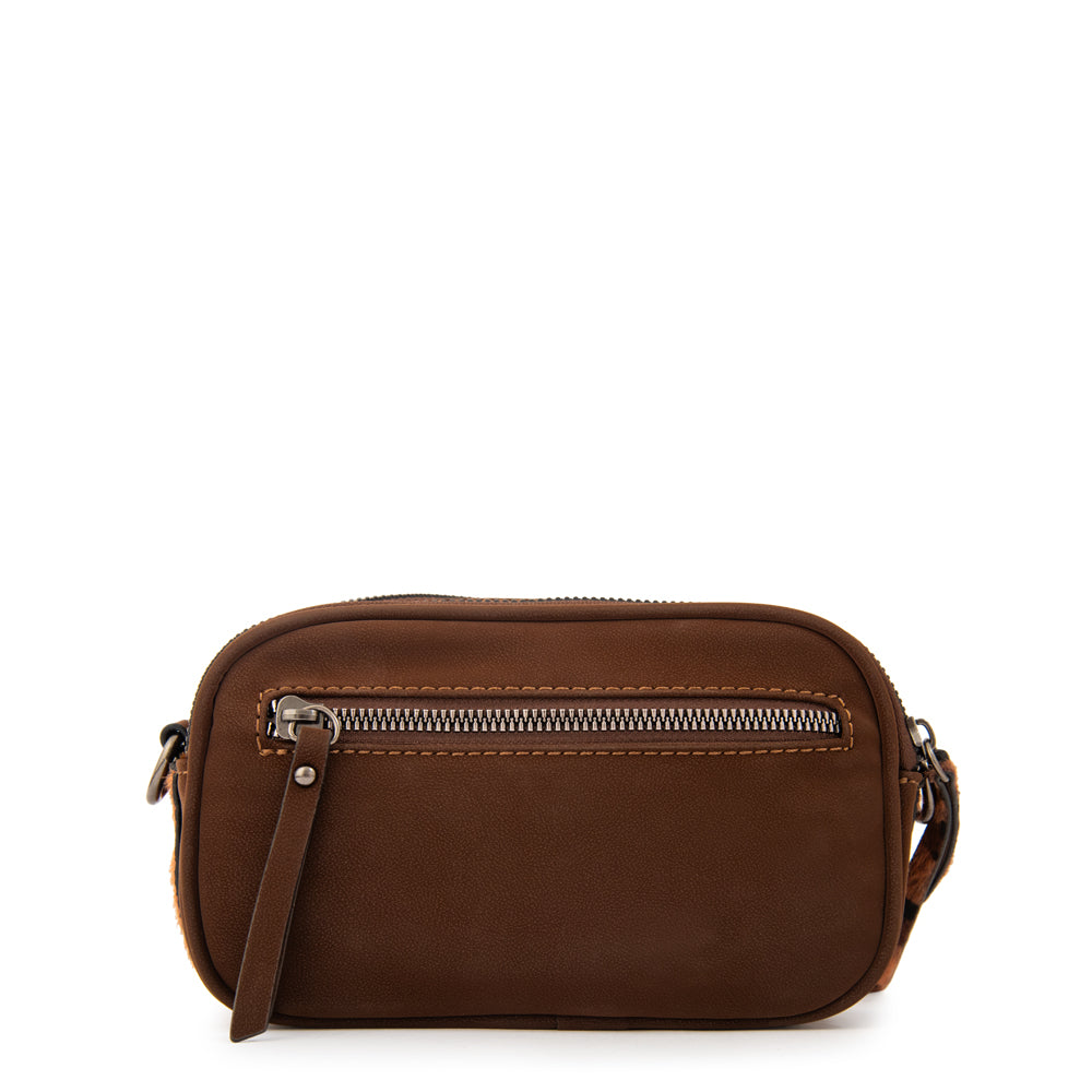 Cartera bandolera pricila pequeña café oscuro