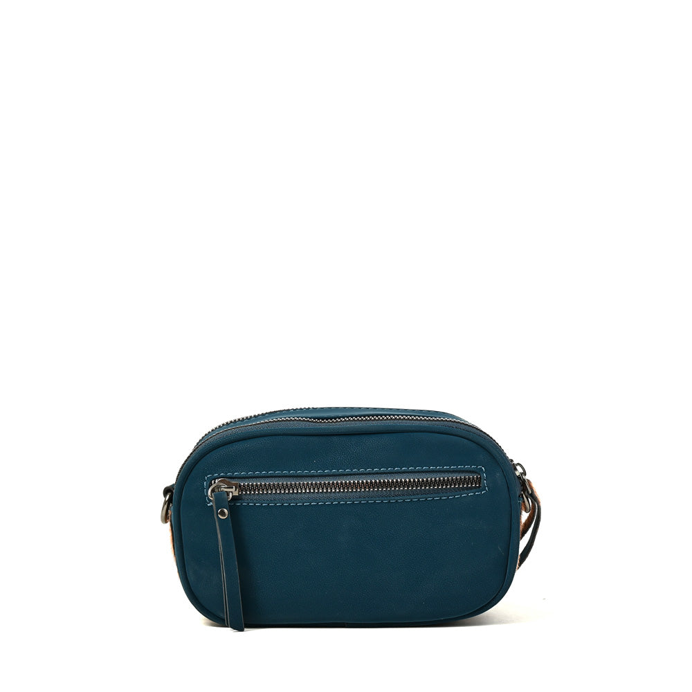 Cartera bandolera pricila pequeña petroleo oscuro