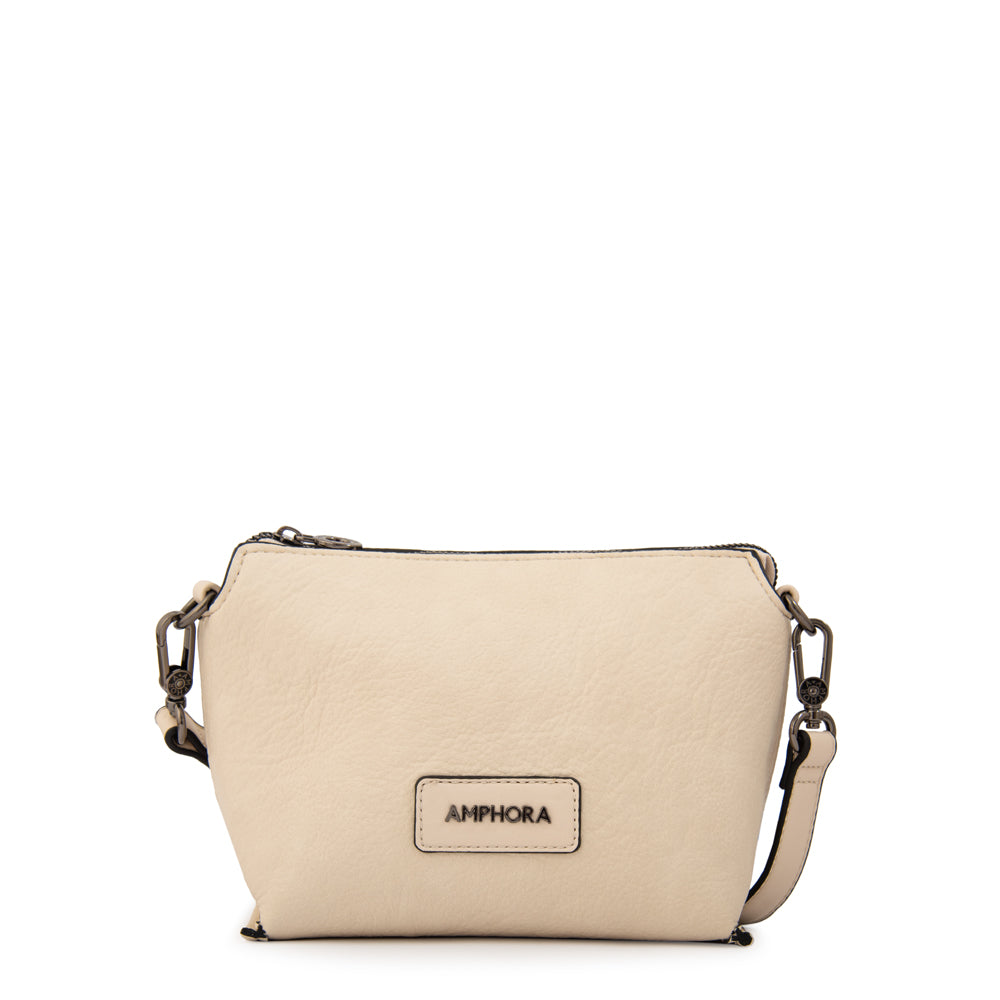 Cartera bandolera sabrina mediana blanco crudo