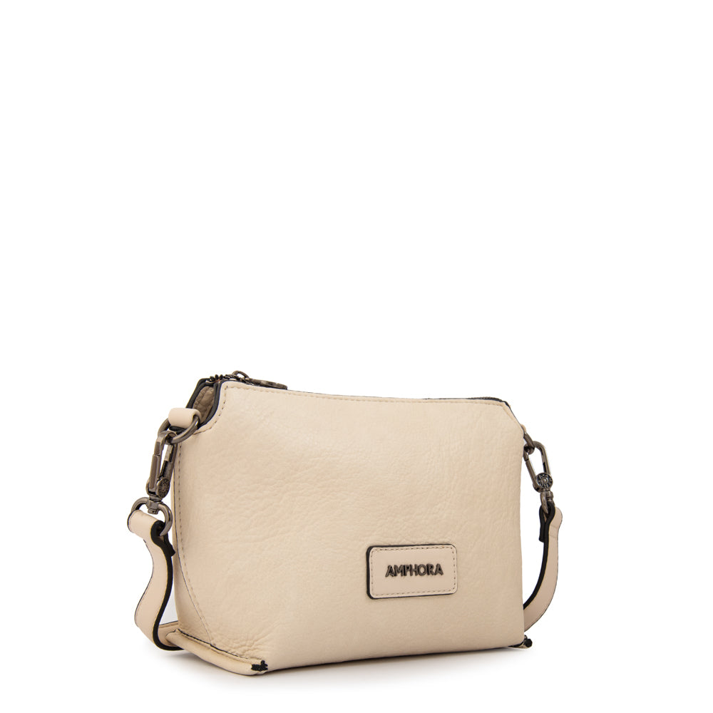 Cartera bandolera sabrina mediana blanco crudo