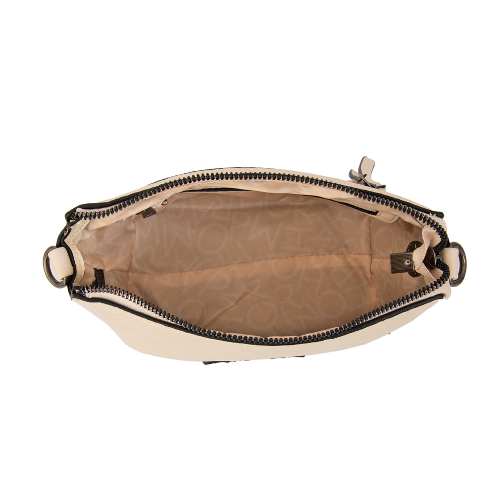 Cartera bandolera sabrina mediana blanco crudo