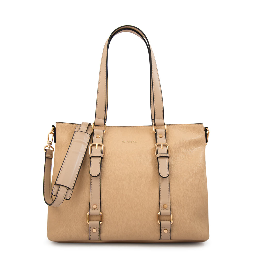 Cartera tote porta notebook allis beige