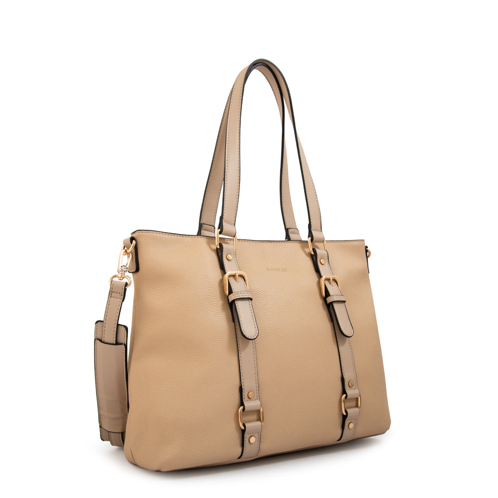 Cartera tote porta notebook allis beige