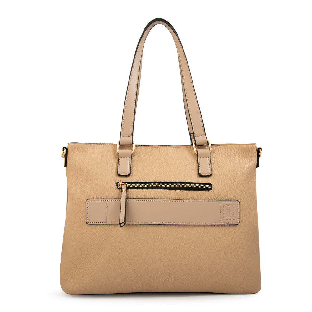 Cartera tote porta notebook allis beige