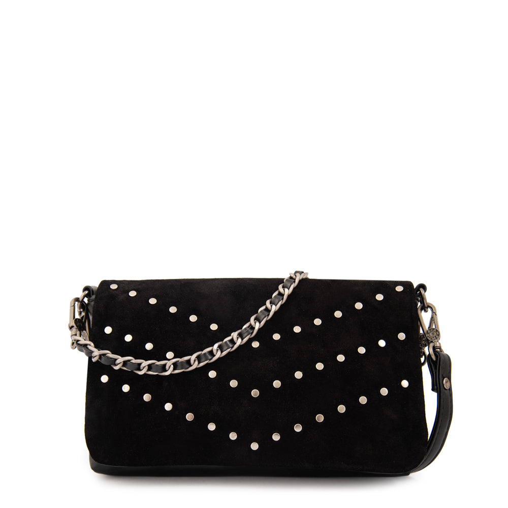Cartera bandolera con tapa huber mediana negro
