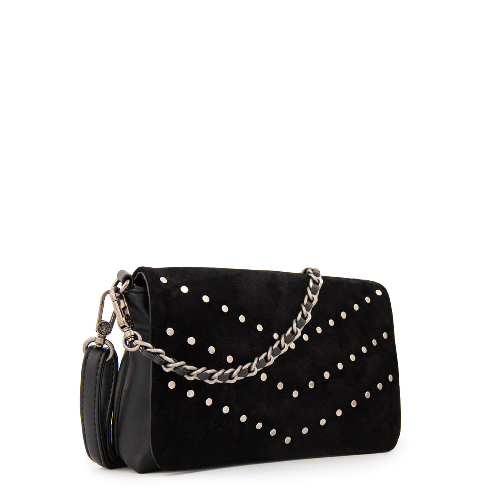 Cartera bandolera con tapa huber mediana negro