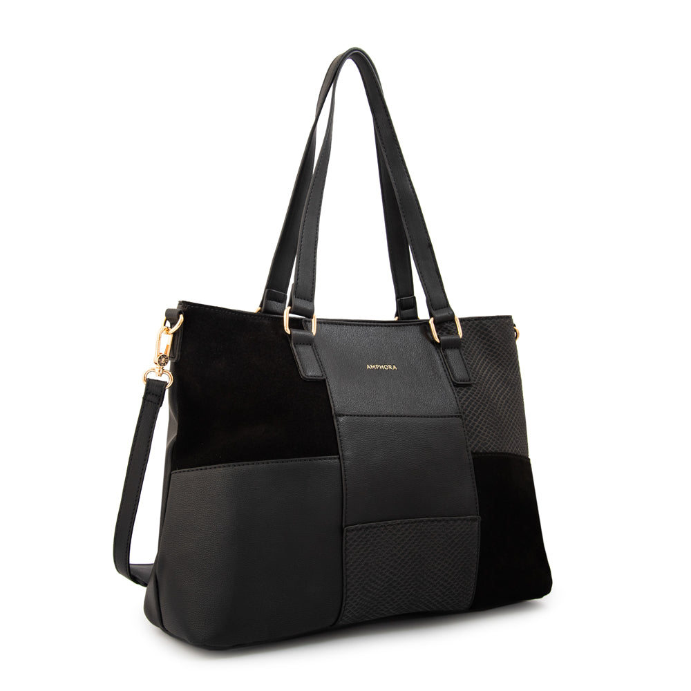 Cartera tote tres divisiones daranita mediana negro
