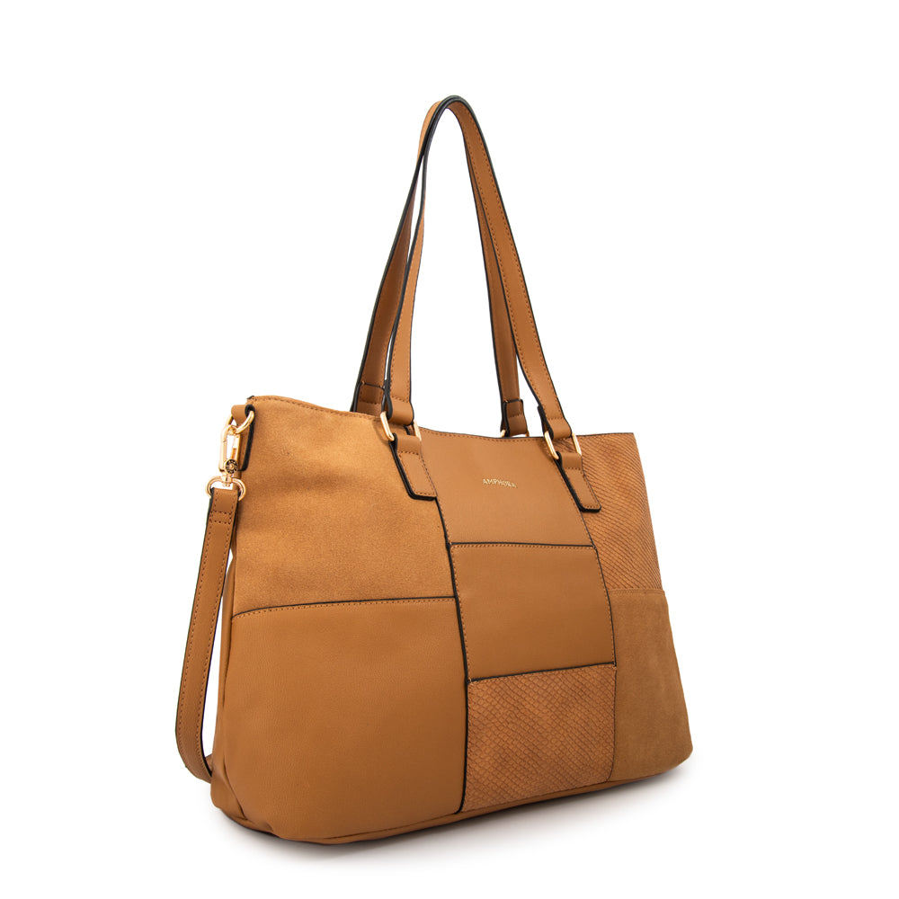 Cartera tote tres divisiones daranita mediana camel