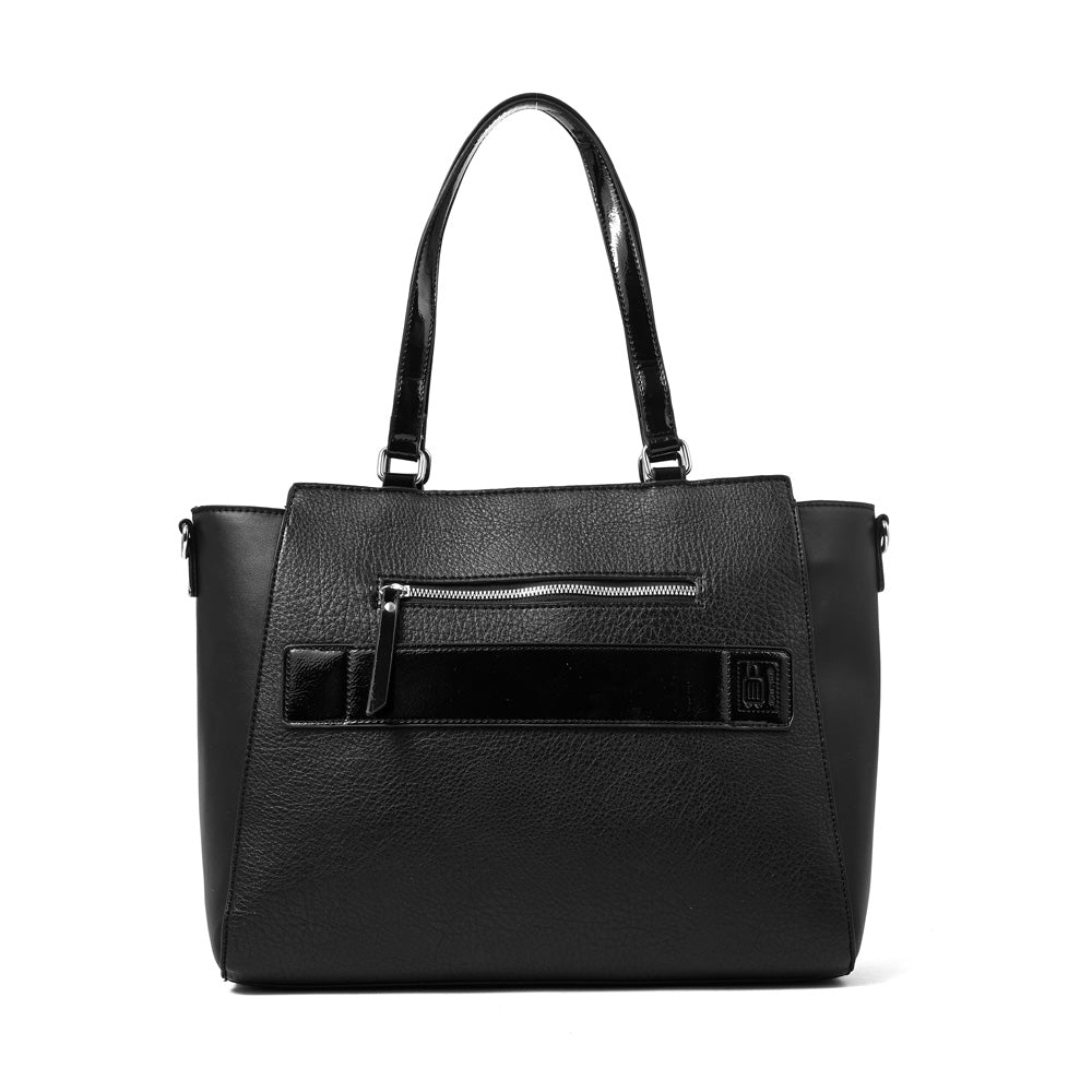 Cartera tote porta notebook rachel mediana negro