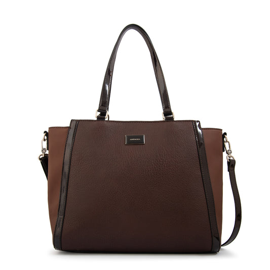 Cartera tote porta notebook rachel mediana café oscuro