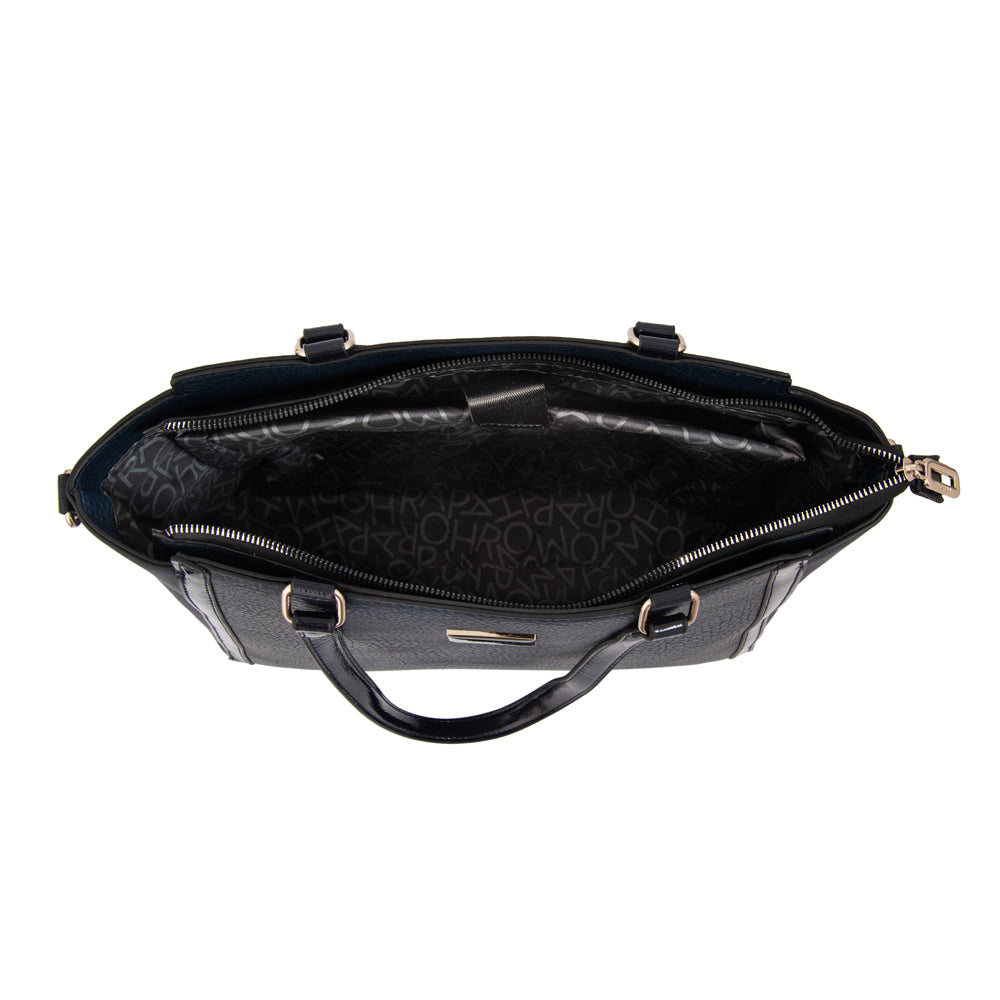 Cartera tote porta notebook rachel mediana azul oscuro