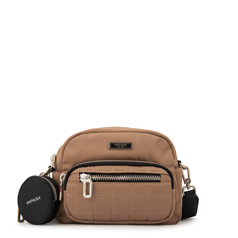 Cartera bandolera lambert mediana beige oscuro