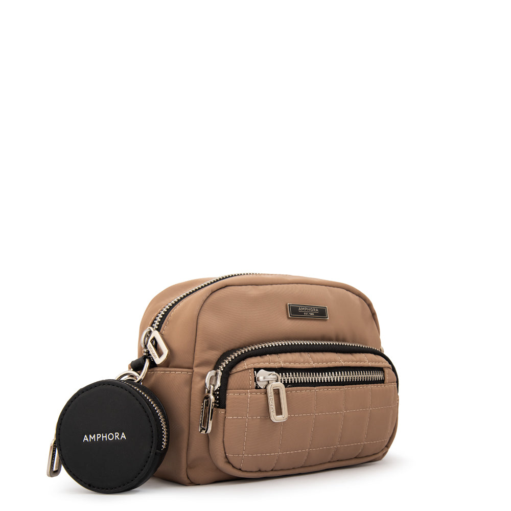 Cartera bandolera lambert mediana beige oscuro