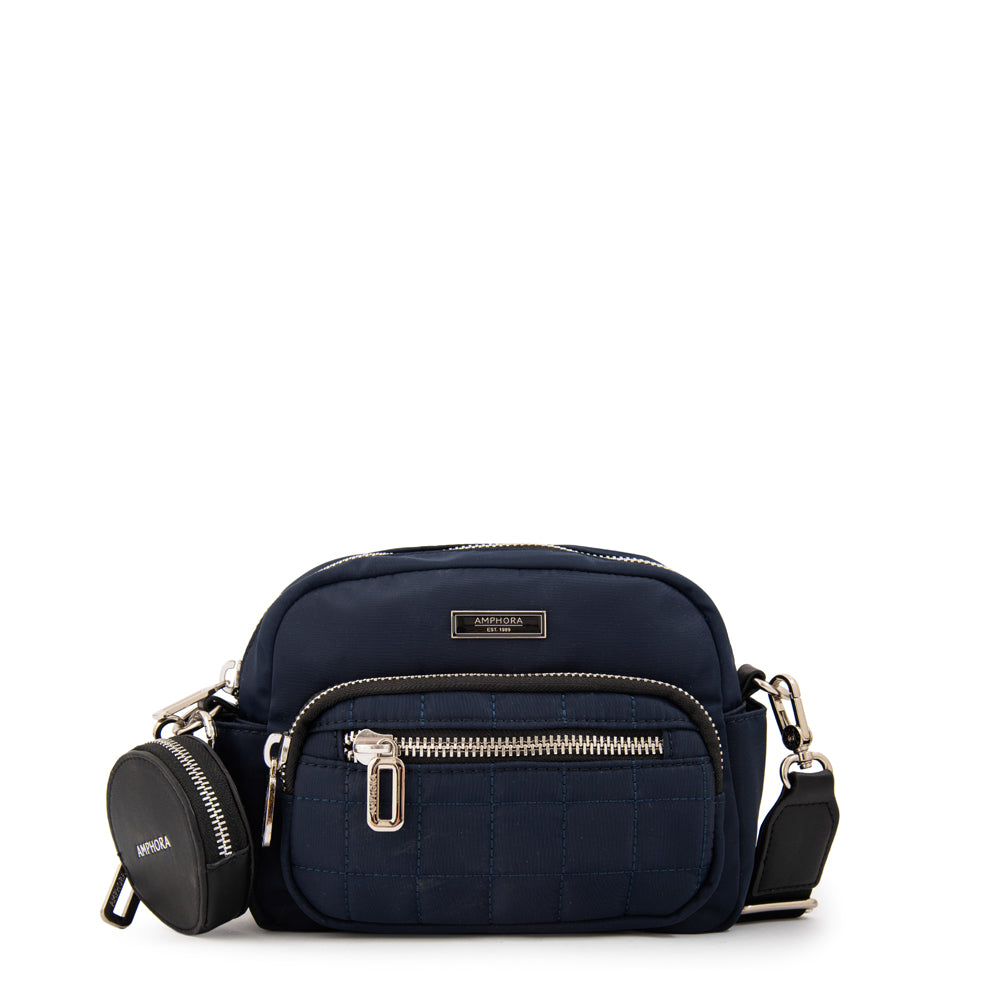Cartera bandolera lambert mediana azul oscuro