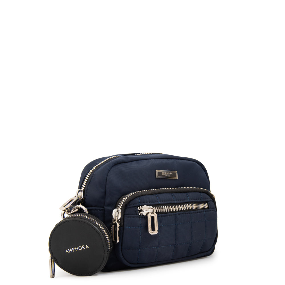 Cartera bandolera lambert mediana azul oscuro