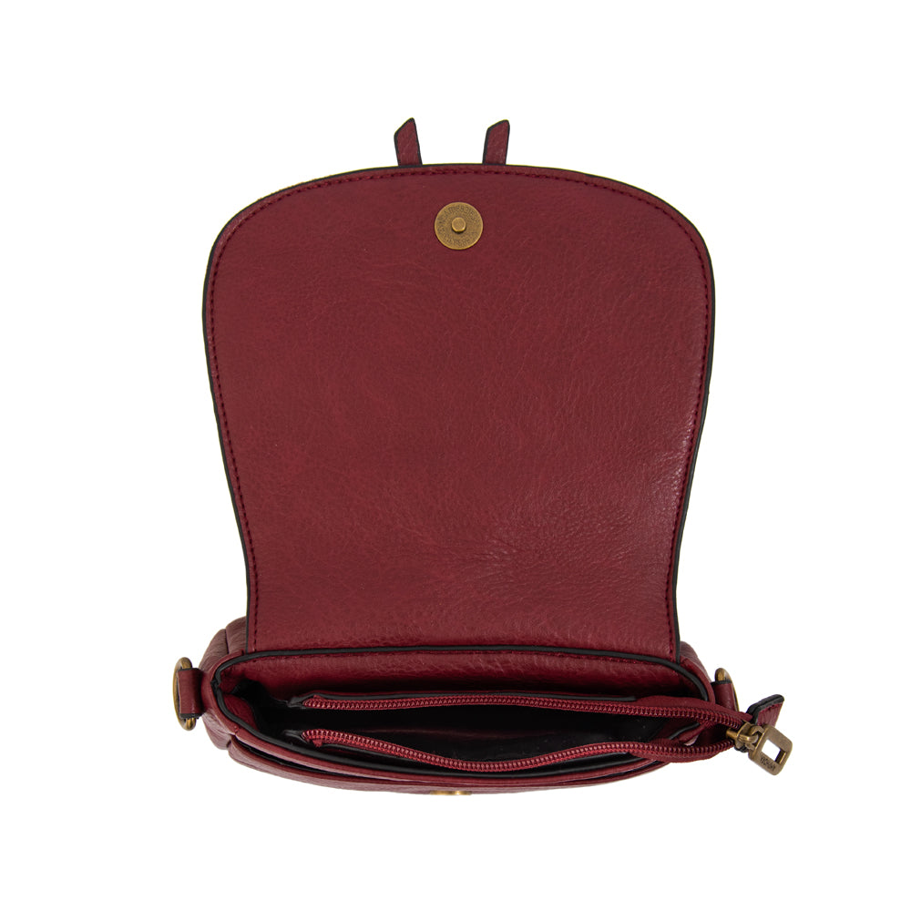 Cartera bandolera indonesia burdeo