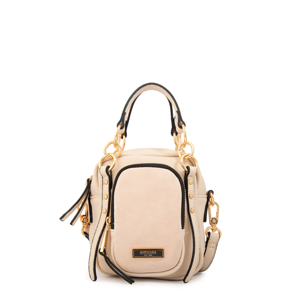Cartera bandolera con asas natacha blanco crudo