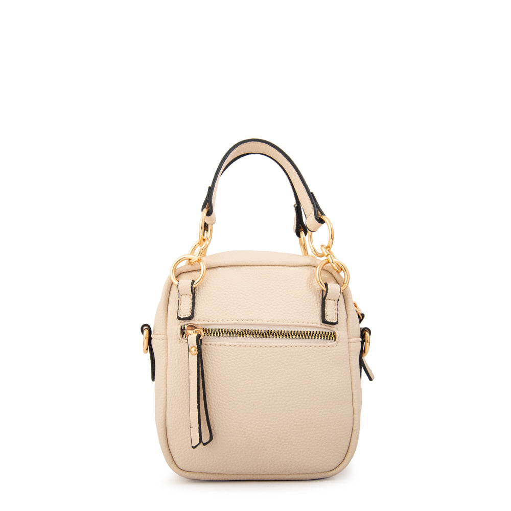 Cartera bandolera con asas natacha blanco crudo