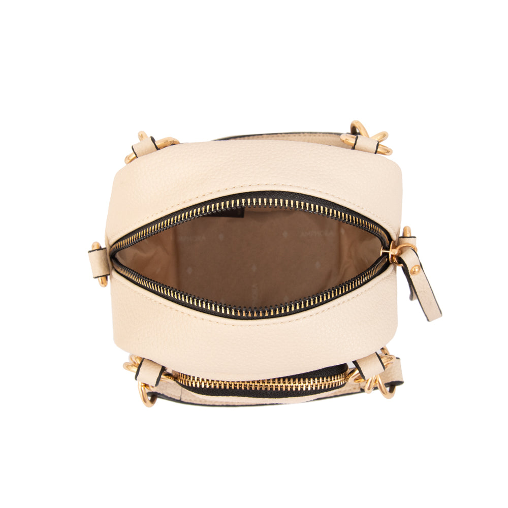 Cartera bandolera con asas natacha blanco crudo