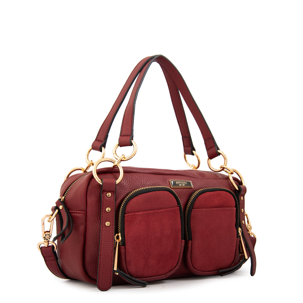 Cartera bandolera natacha rojo oscuro
