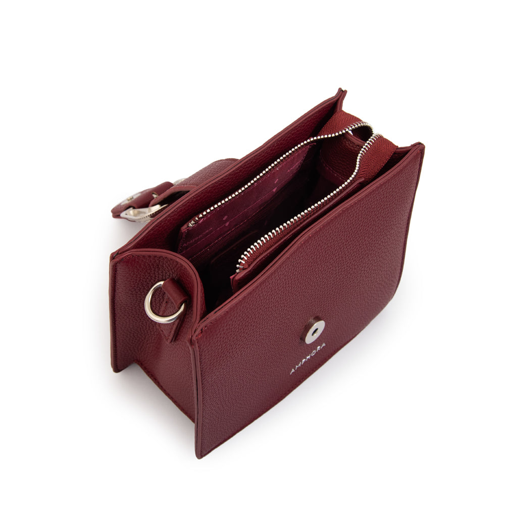 Cartera bandolera stela pequeña rojo oscuro