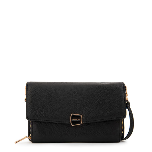 Cartera bandolera con tapa tasya negro