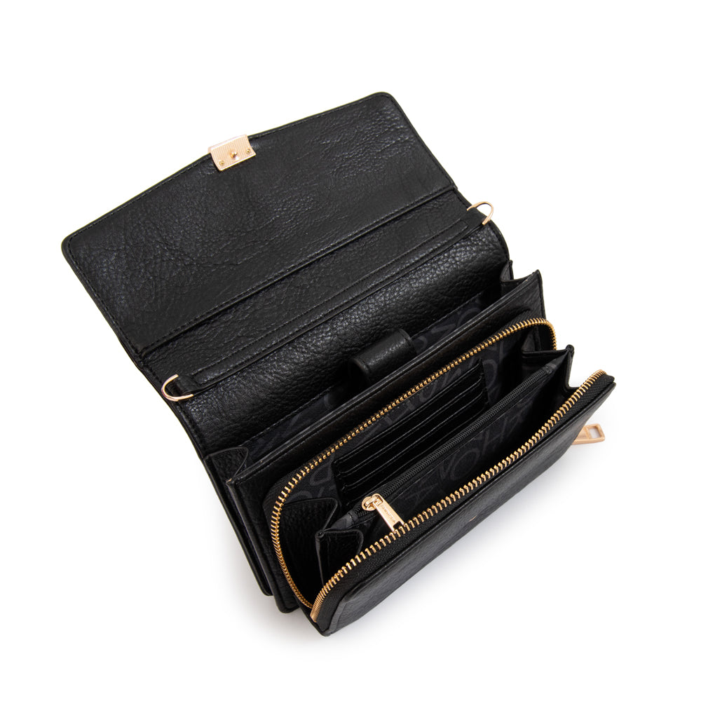 Cartera bandolera con tapa tasya negro