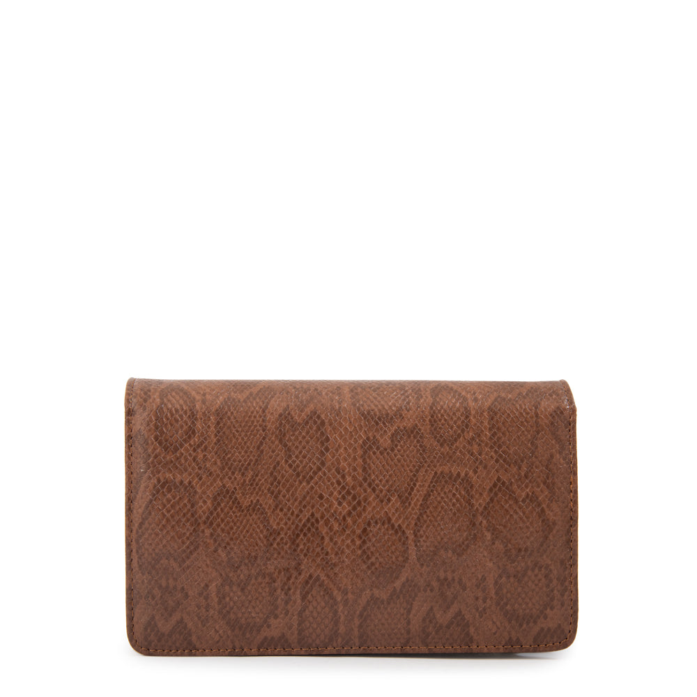 Cartera bandolera con tapa tasya café