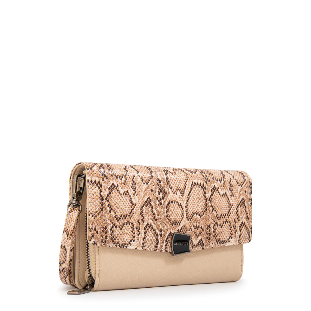 Cartera bandolera con tapa tasya blanco crudo